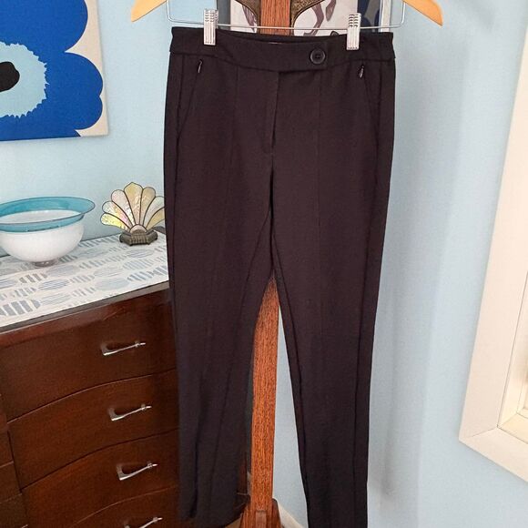 Maeve Anthropologie Ankle-Zip Black Stretch Skinny Pants size 0 - Picture 7 of 14